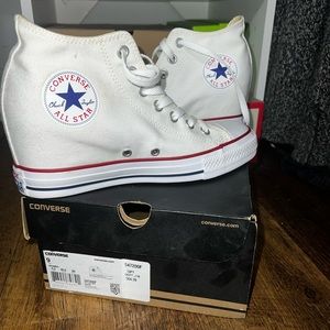 Converse Chuck Taylor All Star Lux Hi High Hidden Heel Wedge White Womens 9